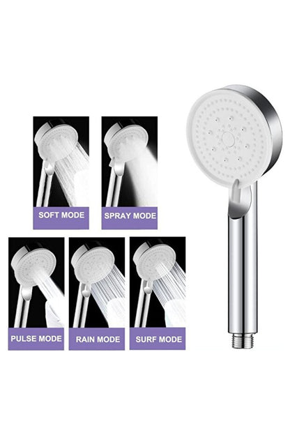 RelaxusHome 5 Fonksiyonlu Masajlı Duş Başlığı – Su Tasarruflu Yüksek Basınç El Duşu